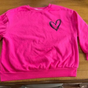 SHEIN Curve Pink Top with White Accent